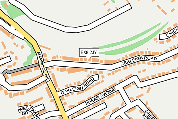 EX8 2JY map - OS OpenMap – Local (Ordnance Survey)