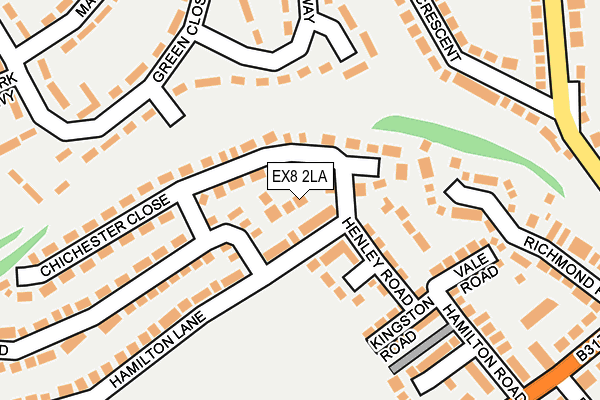 EX8 2LA map - OS OpenMap – Local (Ordnance Survey)