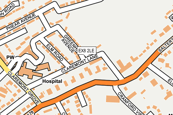 EX8 2LE map - OS OpenMap – Local (Ordnance Survey)