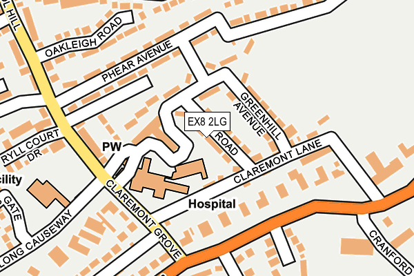 EX8 2LG map - OS OpenMap – Local (Ordnance Survey)