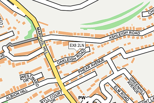 EX8 2LN map - OS OpenMap – Local (Ordnance Survey)