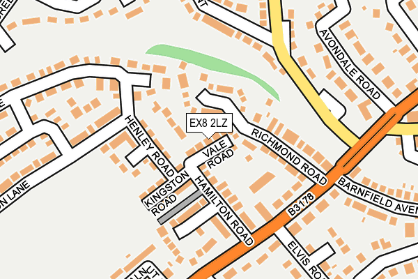 EX8 2LZ map - OS OpenMap – Local (Ordnance Survey)