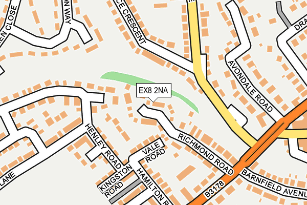 EX8 2NA map - OS OpenMap – Local (Ordnance Survey)