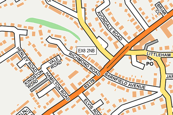 EX8 2NB map - OS OpenMap – Local (Ordnance Survey)