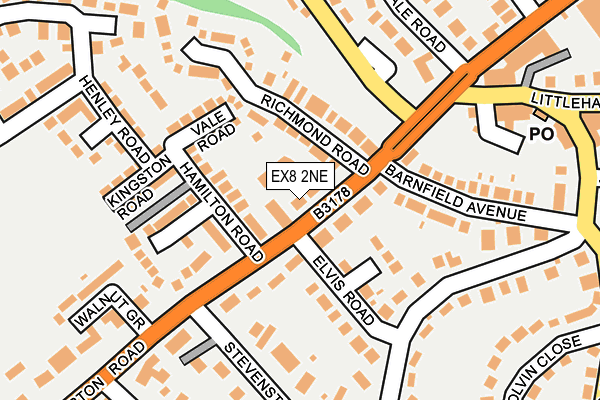 EX8 2NE map - OS OpenMap – Local (Ordnance Survey)