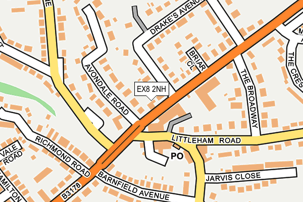 EX8 2NH map - OS OpenMap – Local (Ordnance Survey)