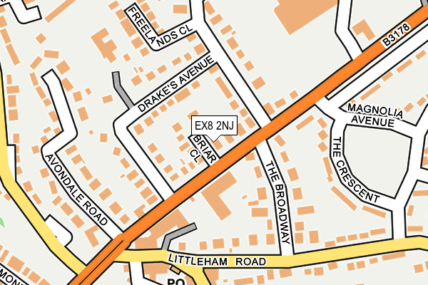 EX8 2NJ map - OS OpenMap – Local (Ordnance Survey)