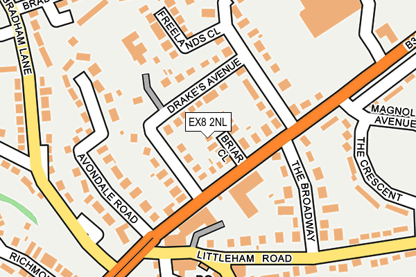 EX8 2NL map - OS OpenMap – Local (Ordnance Survey)