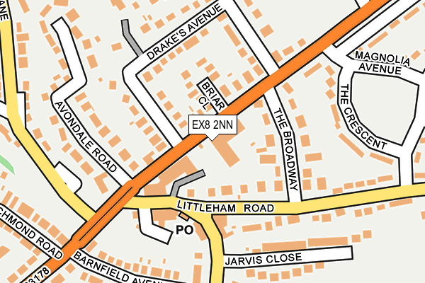 EX8 2NN map - OS OpenMap – Local (Ordnance Survey)