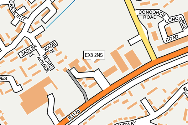 EX8 2NS map - OS OpenMap – Local (Ordnance Survey)