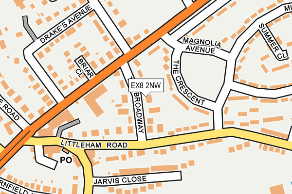EX8 2NW map - OS OpenMap – Local (Ordnance Survey)