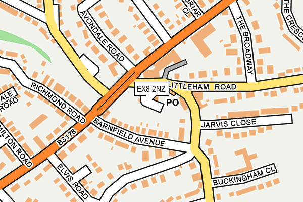 EX8 2NZ map - OS OpenMap – Local (Ordnance Survey)