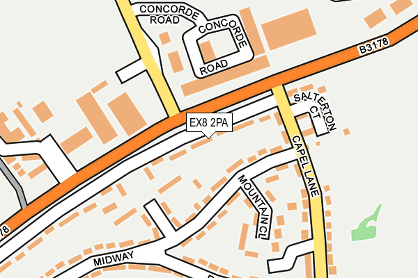EX8 2PA map - OS OpenMap – Local (Ordnance Survey)