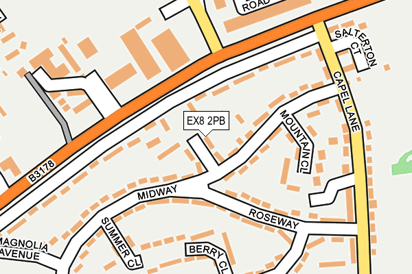 EX8 2PB map - OS OpenMap – Local (Ordnance Survey)