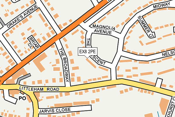 EX8 2PE map - OS OpenMap – Local (Ordnance Survey)