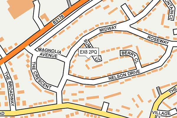 EX8 2PQ map - OS OpenMap – Local (Ordnance Survey)