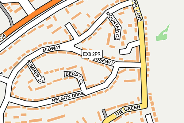 EX8 2PR map - OS OpenMap – Local (Ordnance Survey)