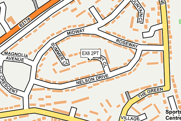 EX8 2PT map - OS OpenMap – Local (Ordnance Survey)