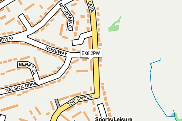 EX8 2PW map - OS OpenMap – Local (Ordnance Survey)