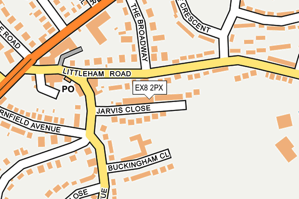 EX8 2PX map - OS OpenMap – Local (Ordnance Survey)