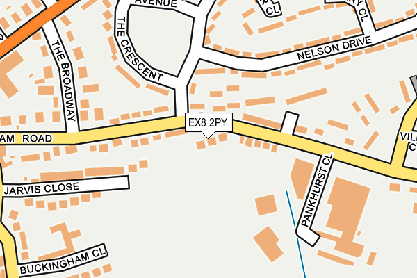 EX8 2PY map - OS OpenMap – Local (Ordnance Survey)