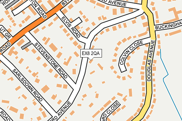 EX8 2QA map - OS OpenMap – Local (Ordnance Survey)
