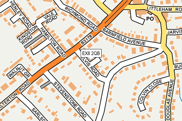 EX8 2QB map - OS OpenMap – Local (Ordnance Survey)