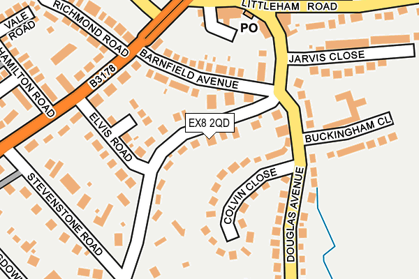 EX8 2QD map - OS OpenMap – Local (Ordnance Survey)