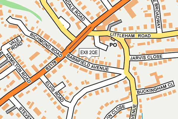 EX8 2QE map - OS OpenMap – Local (Ordnance Survey)