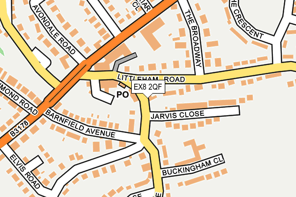 EX8 2QF map - OS OpenMap – Local (Ordnance Survey)