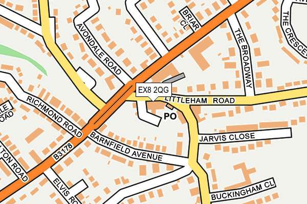 EX8 2QG map - OS OpenMap – Local (Ordnance Survey)