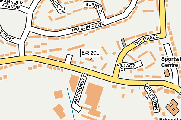 EX8 2QL map - OS OpenMap – Local (Ordnance Survey)