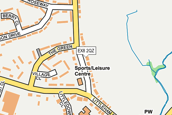 EX8 2QZ map - OS OpenMap – Local (Ordnance Survey)