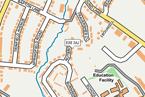 EX8 3AJ map - OS OpenMap – Local (Ordnance Survey)