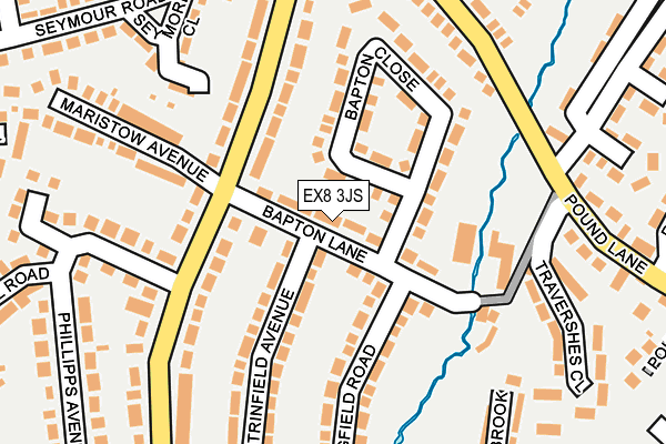 EX8 3JS map - OS OpenMap – Local (Ordnance Survey)