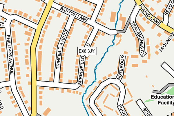 EX8 3JY map - OS OpenMap – Local (Ordnance Survey)