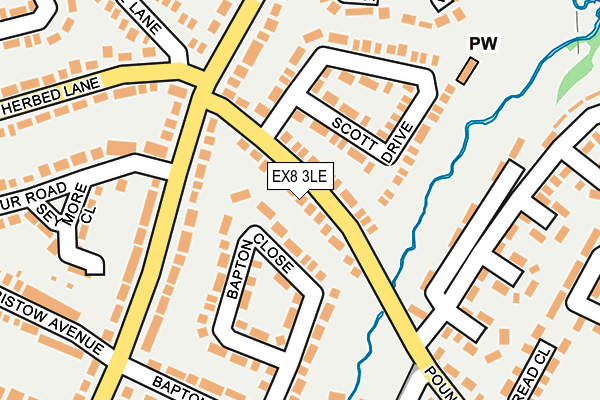 EX8 3LE map - OS OpenMap – Local (Ordnance Survey)