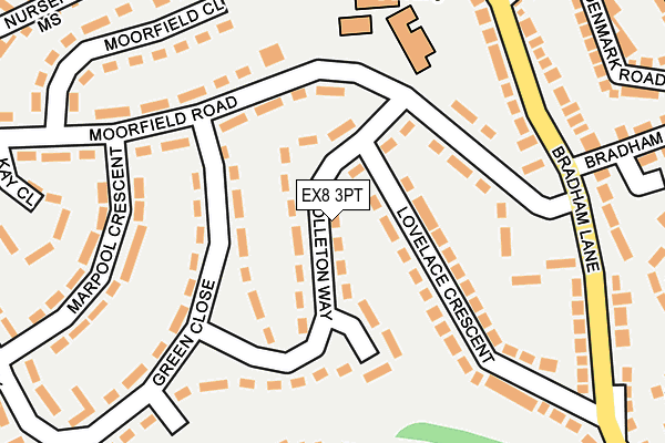 EX8 3PT map - OS OpenMap – Local (Ordnance Survey)