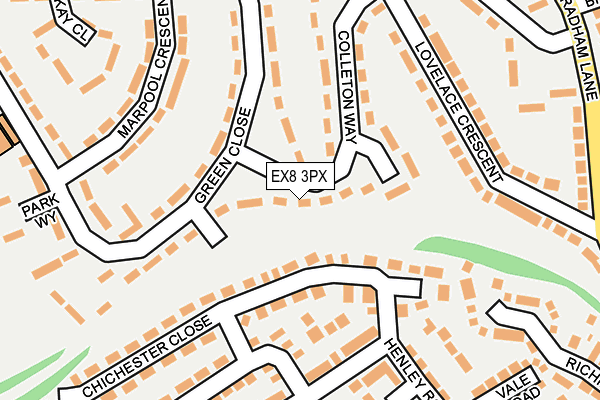 EX8 3PX map - OS OpenMap – Local (Ordnance Survey)