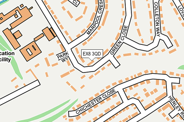 EX8 3QD map - OS OpenMap – Local (Ordnance Survey)