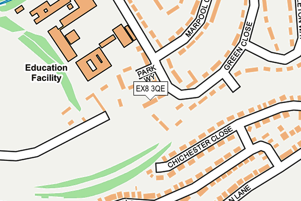 EX8 3QE map - OS OpenMap – Local (Ordnance Survey)