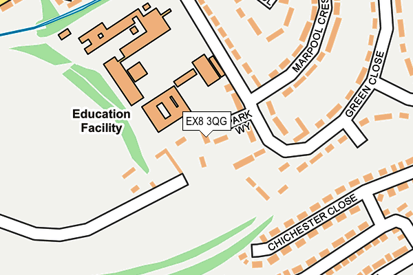 EX8 3QG map - OS OpenMap – Local (Ordnance Survey)