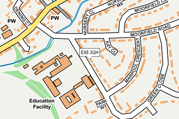 EX8 3QH map - OS OpenMap – Local (Ordnance Survey)