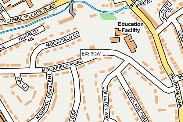 EX8 3QW map - OS OpenMap – Local (Ordnance Survey)