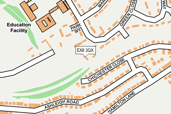 EX8 3QX map - OS OpenMap – Local (Ordnance Survey)