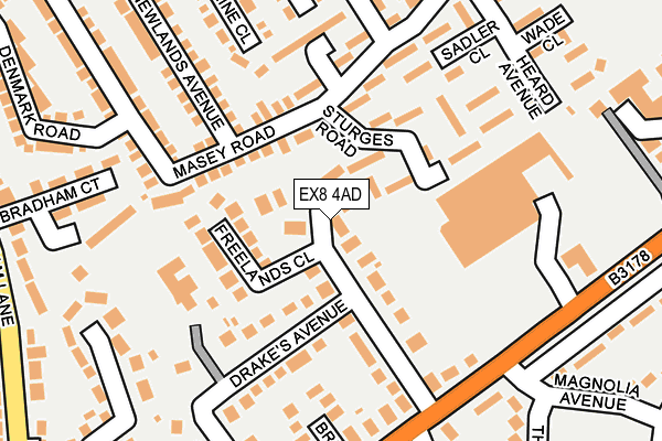 EX8 4AD map - OS OpenMap – Local (Ordnance Survey)