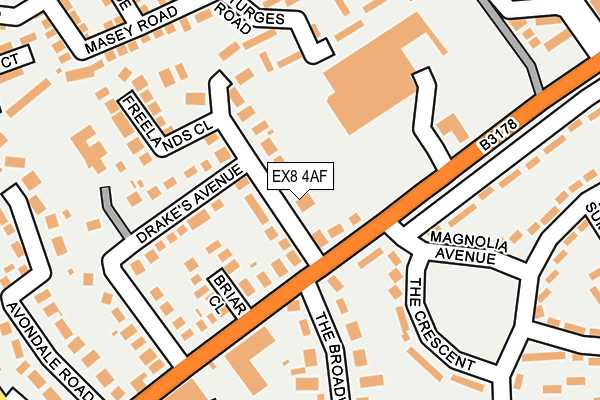 EX8 4AF map - OS OpenMap – Local (Ordnance Survey)