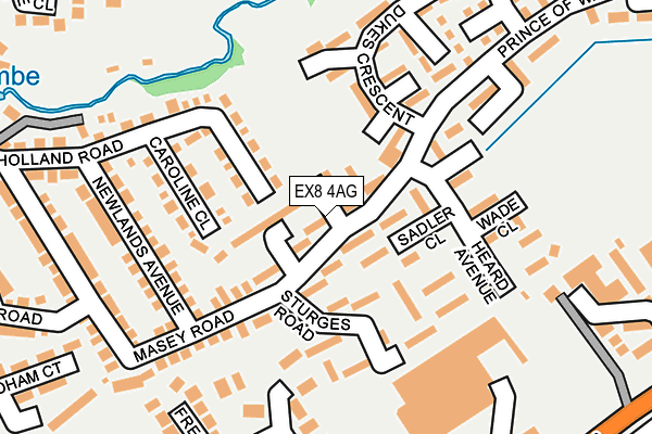 EX8 4AG map - OS OpenMap – Local (Ordnance Survey)