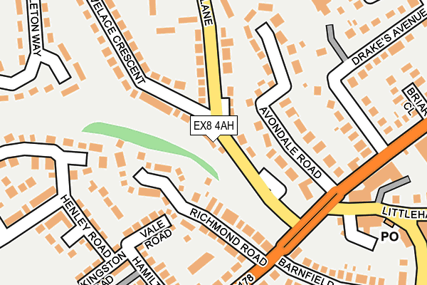 EX8 4AH map - OS OpenMap – Local (Ordnance Survey)