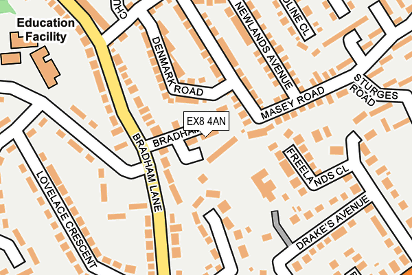 EX8 4AN map - OS OpenMap – Local (Ordnance Survey)